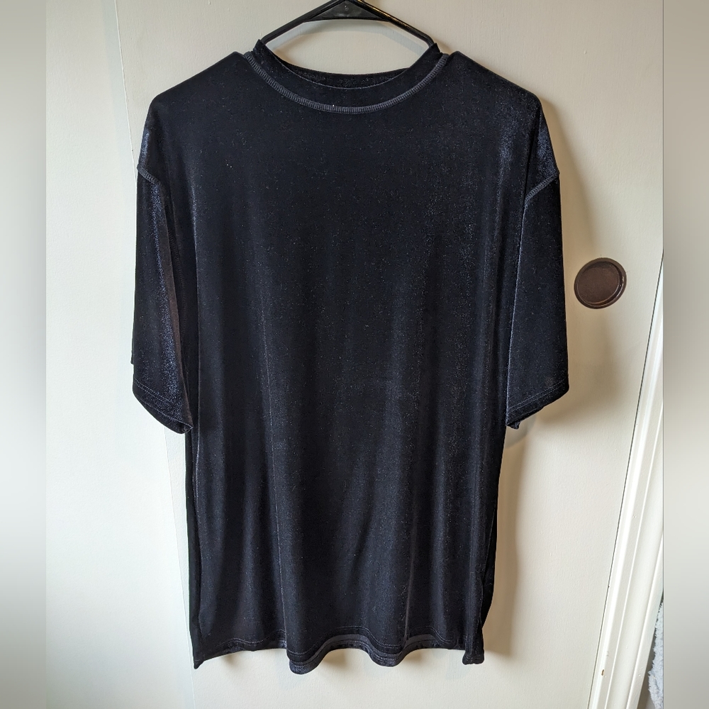 Oversized Black Velvet Topshop Tee